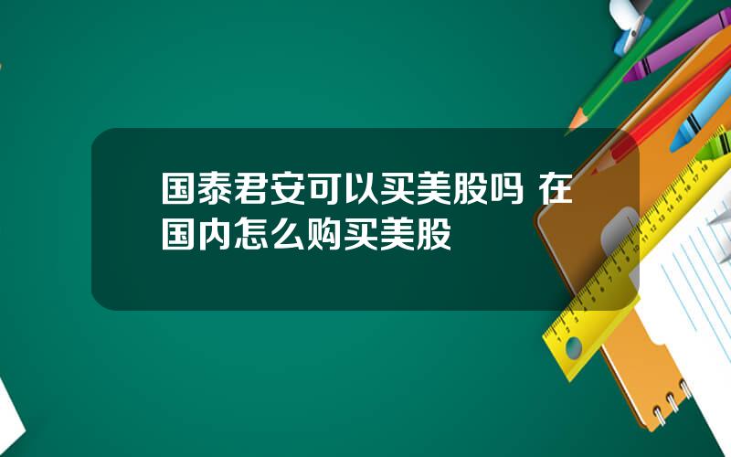 国泰君安可以买美股吗 在国内怎么购买美股